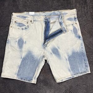 Levi's 412 Men's Denim Jean Shorts Size 40 Acid Wash Distressed Cutoff